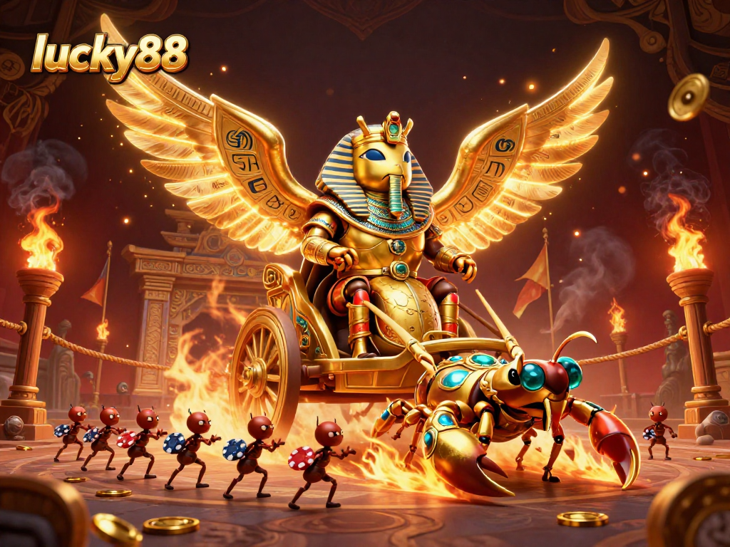 Experience exciting gameplay at lucky88 with a vibrant 3D casino scene featuring unique characters and elements.