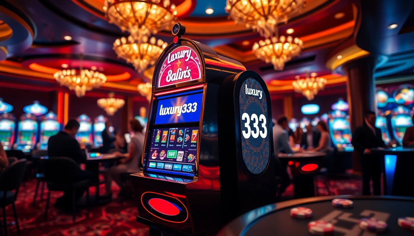 Menggoda keberuntungan dengan luxury333 di slot machine mewah dalam suasana kasino.