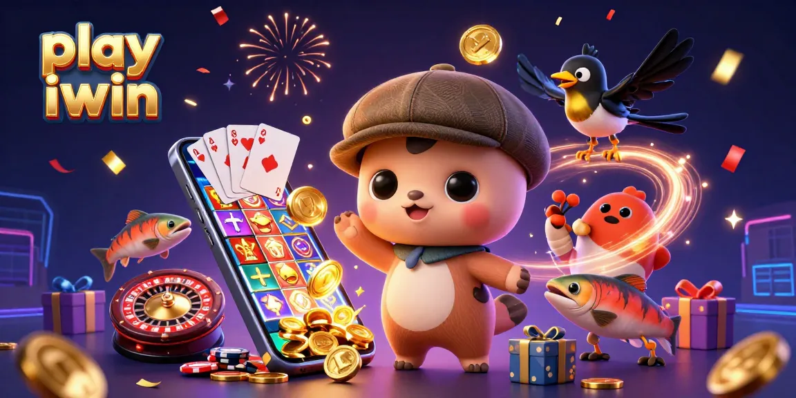 Engage with exciting games as you play iwin, featuring colorful slot games and animated characters.