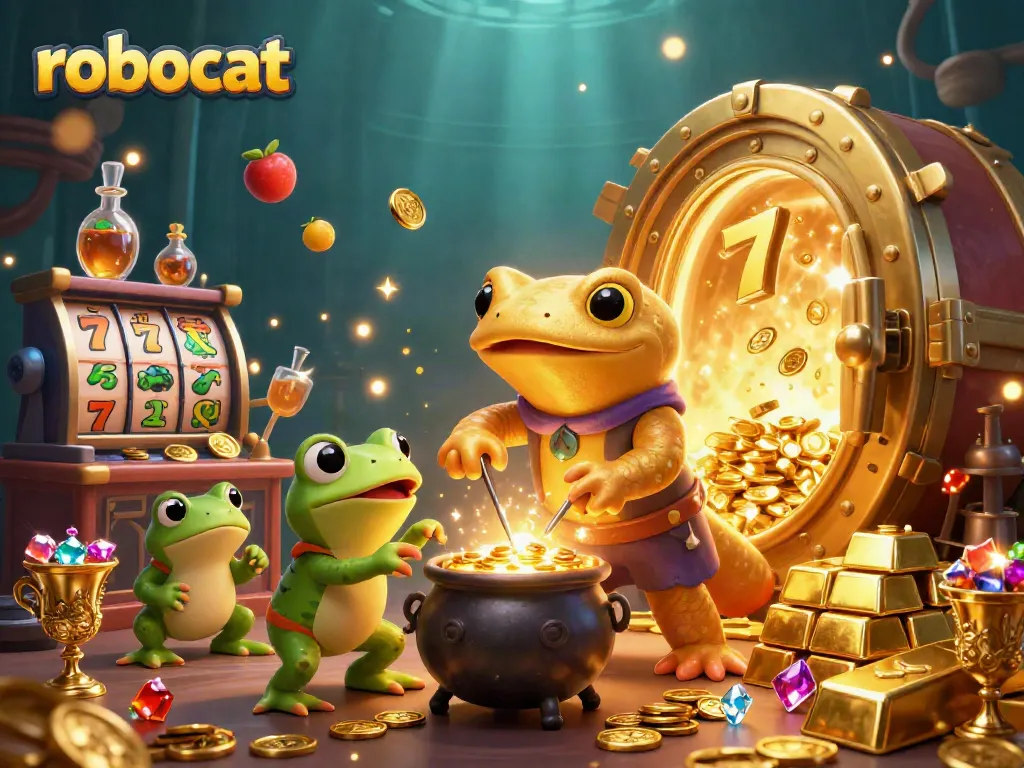 Spin the reels of robocat's golden cauldron, winning big with every lucky symbol!
