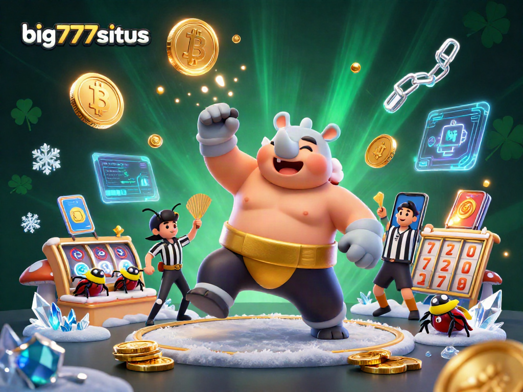 Experience the vibrant energy of big777situsresmi through this casino illustration featuring a beetle sumo champion.