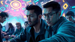 Engaged gamers in a dynamic environment related to https://www.trilgameshproject.com showcasing strategic play.