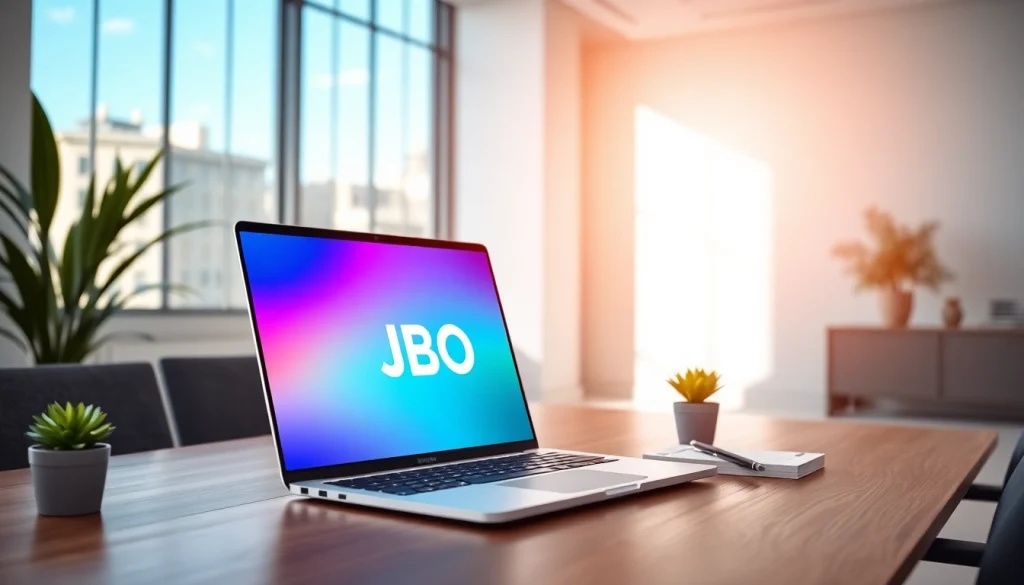 Maximize your JBO experience with engaging branding materials in a dynamic office setting.