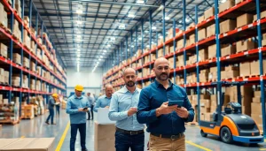 Understanding 3PL through a busy logistics warehouse showcasing efficiency and technology.