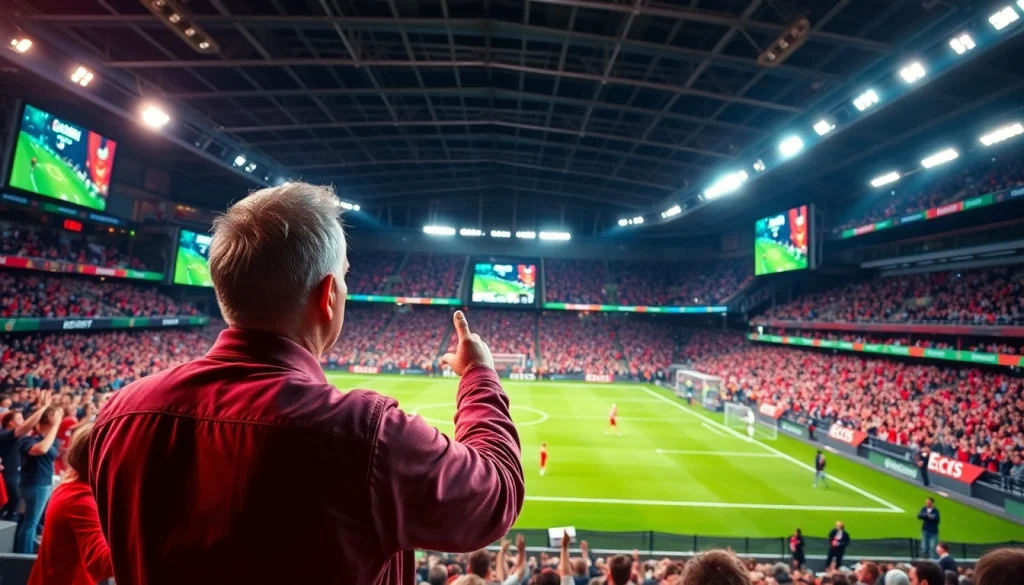 스포츠중계의 열렬한 팬과 함께하는 생생한 방송 장면