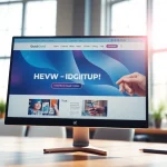 Engaging homepage display for https://www.ound-ound.com in a modern office setup with vibrant graphics.