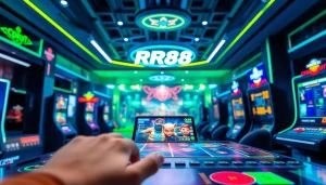 Nền Tảng RR88 illustrates an engaging online gaming platform with interactive elements and vibrant visuals.