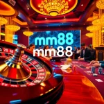 Experience mm88 action at a vibrant poker table, where players strategize and win with colorful chips.
