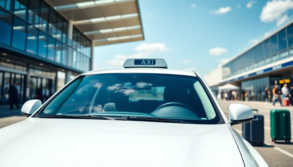 Book a reliable taxi nottingham to heathrow airport with a professional chauffeur outside a modern terminal.