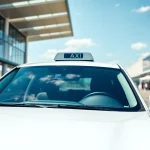 Book a reliable taxi nottingham to heathrow airport with a professional chauffeur outside a modern terminal.