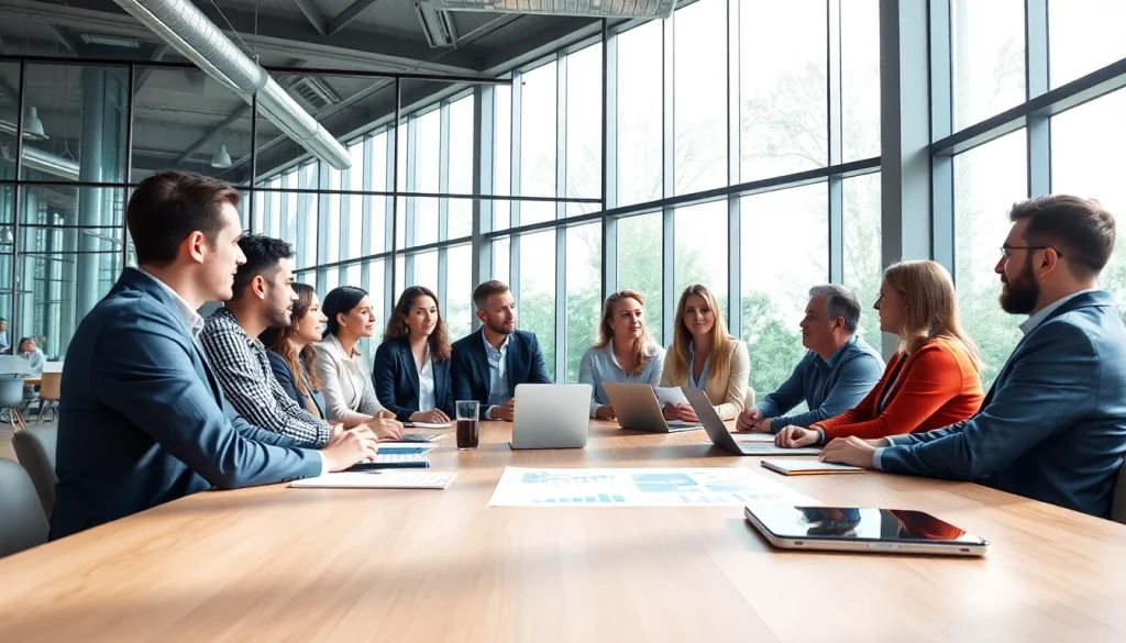 Team collaboration at https://valuesfirst.com during a modern business meeting.