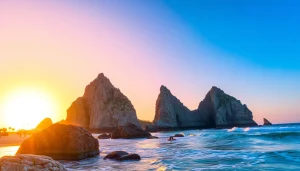 Catch insider tips for Cabo with a scenic sunset view over Cabo San Lucas beach.