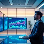 Modern financial office with digital graphs highlighting 79king’s innovative financial services in 2025
