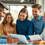 Explore small business jobs in a collaborative office environment, showcasing teamwork and positivity.