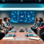 Engage with technology topics at https://mohamedmmblog.tech, featuring a diverse group in a professional setting.