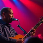 Kora live performance showcasing a musician captivated by the audience's energy.