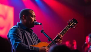 Kora live performance showcasing a musician captivated by the audience's energy.