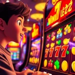 Main character enjoying the Unogg slot game with vibrant graphics in a lively casino atmosphere.