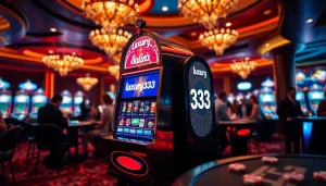 Menggoda keberuntungan dengan luxury333 di slot machine mewah dalam suasana kasino.
