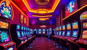 Slot deposit 5000 untuk bermain di mesin slot dengan warna cerah dan suasana menarik.