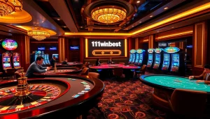 Experience the thrill of gambling at 11win.best with vibrant casino tables and engaging players.