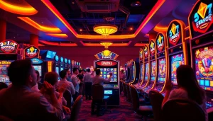 Menampilkan suasana Istana777 dengan pemain senang di kasino online yang penuh semangat.