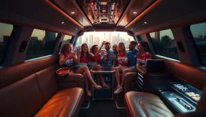 World Cup Group Transportation in a luxurious limousine with fans celebrating in style.