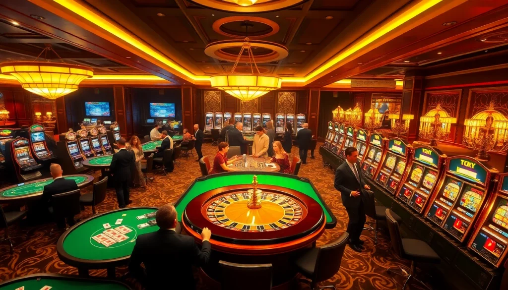 Exciting gambling experience at a vibrant casino featuring elements from https://top10nhacai.gg/ and classic games.