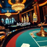Gamblers enjoying an exciting game experience at a luxurious casino, highlighting birutoto engagement and online technology.