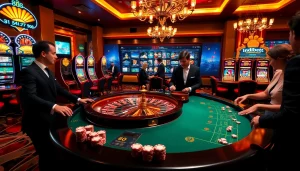 Experience thrilling live betting at indibet.in with luxurious casino tables and vibrant gaming action.
