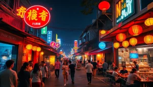 Experience 베트남밤문화 with vibrant nightlife scenes showcasing lively street markets and energetic performances.