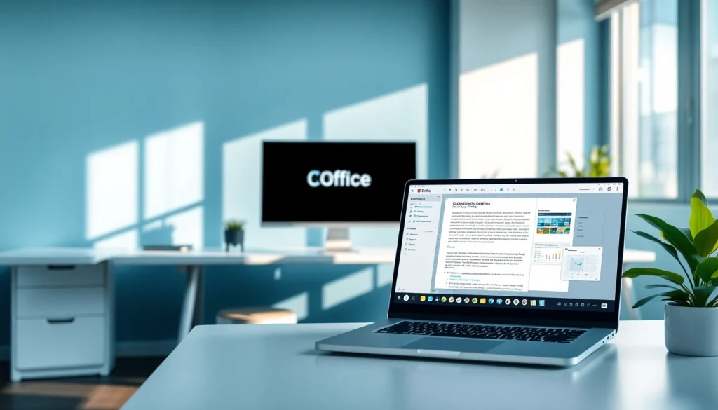 Seamless workspace showcasing WPS Office interface for wps下载 in a modern office setting.