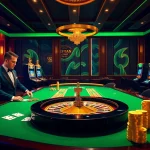 Engage with EV88's exciting gaming atmosphere featuring casino tables, chips, and vibrant lights.