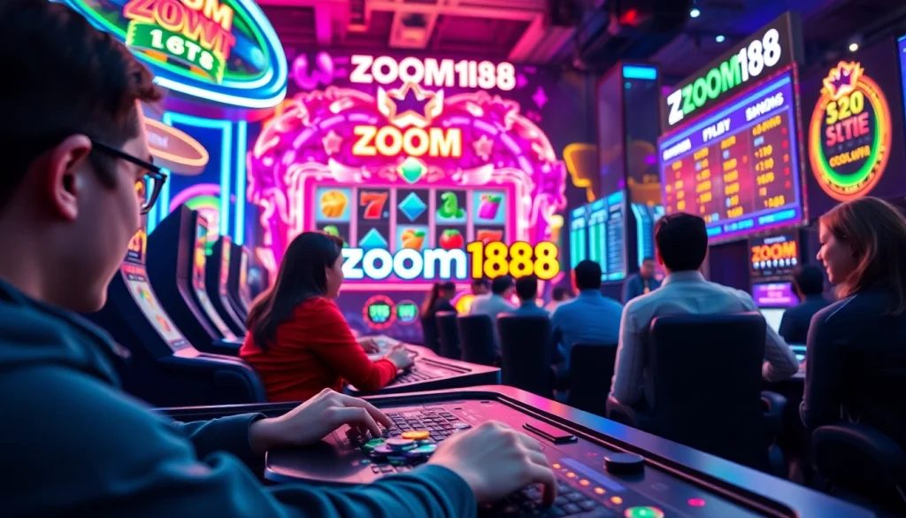 Menggambarkan pengalaman gaming online zoom188 yang seru dengan pemain aktif dan antusiasme yang tinggi.