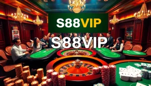 S88VIP Casino scene showcasing luxurious gaming atmosphere with roulette tables
