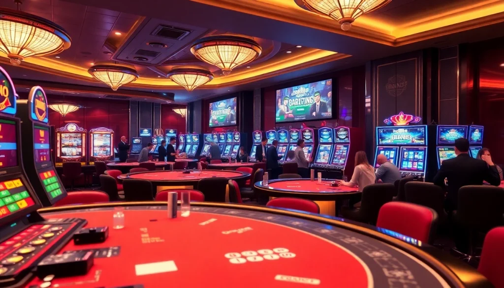 Experience the excitement of bk8vn.io with players enjoying high-stakes games at an elegant online casino.