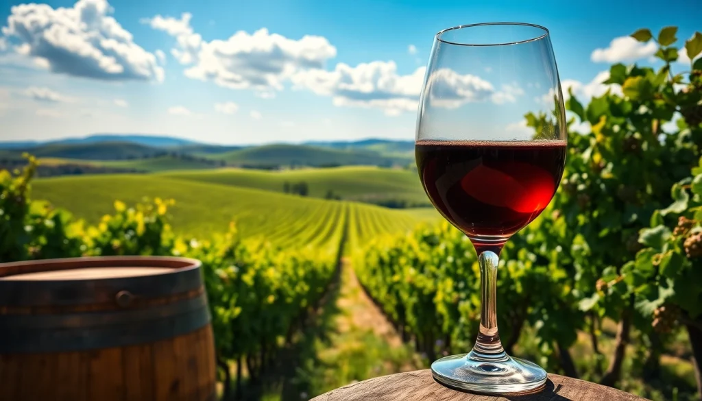 Experience the beauty of Clarksburg wineries with vibrant vineyards and a glass of wine.