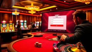 Experience the thrill of 5GBET Login on a modern casino interface with vibrant gaming elements.