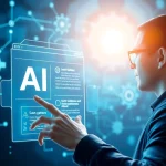 Engaging visual of human interface with AI showcasing seamless user interaction and advanced technology.