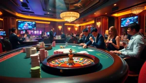 Experience the thrill of casino gaming at net88x.net with vibrant poker chips and roulette.