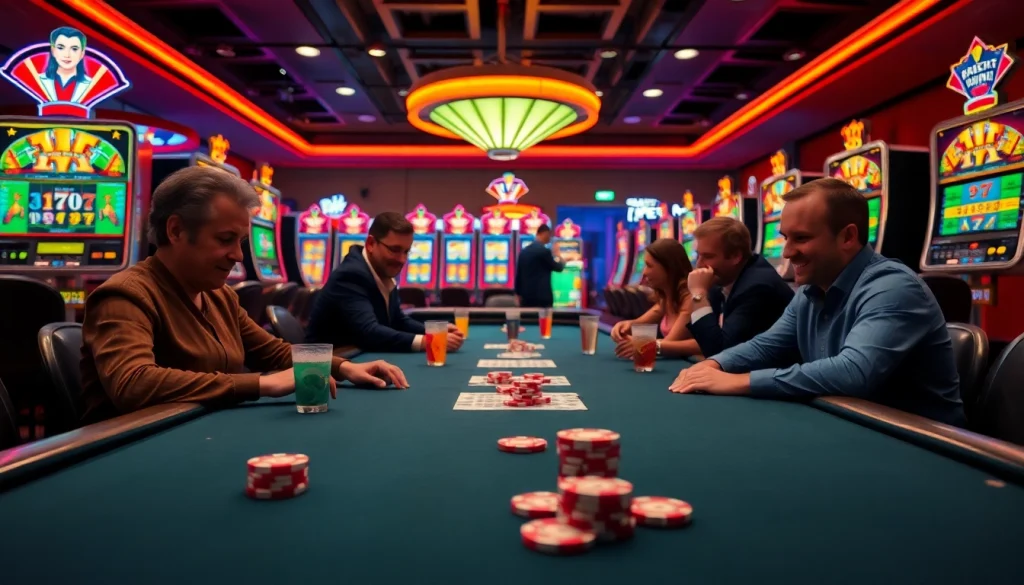 Momen menarik dari slot bet 50 yang menampilkan suasana meja poker di kasino.