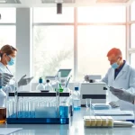 WIN55 synthetic cannabinoid research scene with scientists in a lab.