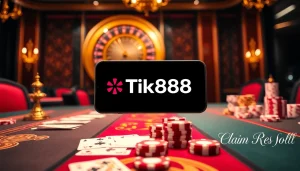 Trải nghiệm cảm giác hồi hộp của trò chơi Tik 88 với những đồng chip poker sống động và bàn casino.