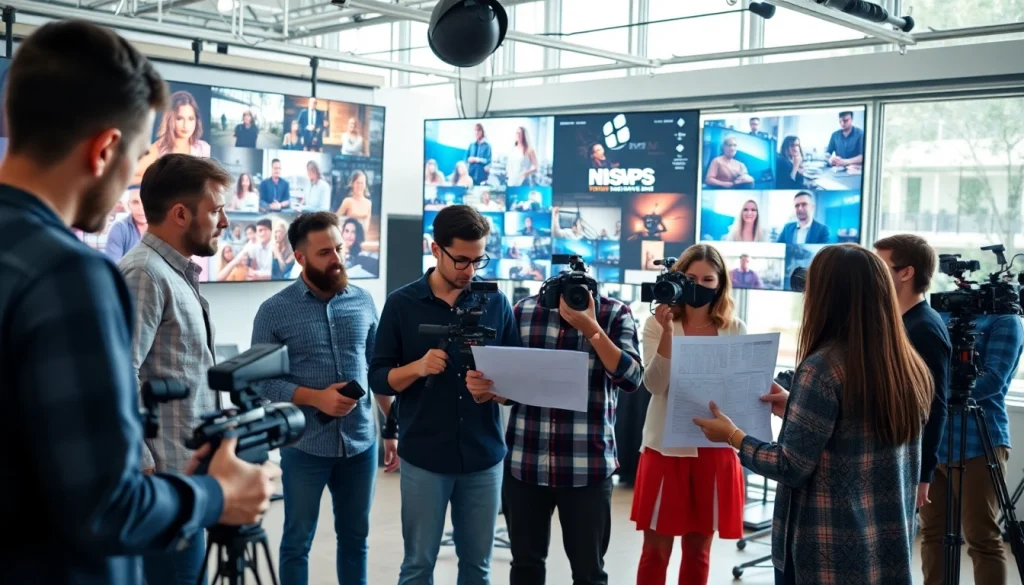 Showcase of a Creative Video Production Agency team engaging in collaborative planning and filming.