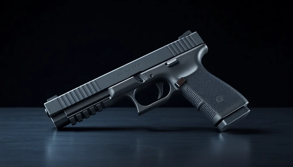Close-up view of polymer 80 glock 17​ showcasing its features and ergonomic design.