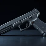 Close-up view of polymer 80 glock 17​ showcasing its features and ergonomic design.