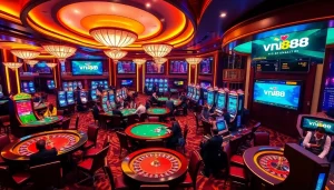 Experience thrilling gameplay at vn88, showcasing immersive casino action with players at the gaming tables.