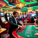 Immersive gaming experience at Superbet App featuring vibrant machines and engaged players.