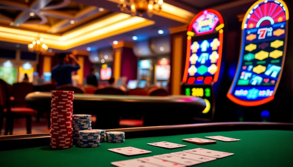 Experience the thrill of the SN888 App with vibrant poker table gameplay and slot machines.