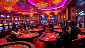 KJC members enjoying a thrilling night at the poker table in a luxurious casino.